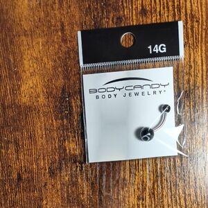 BodyCandy 14G Black Curved Barbell Navel Ring